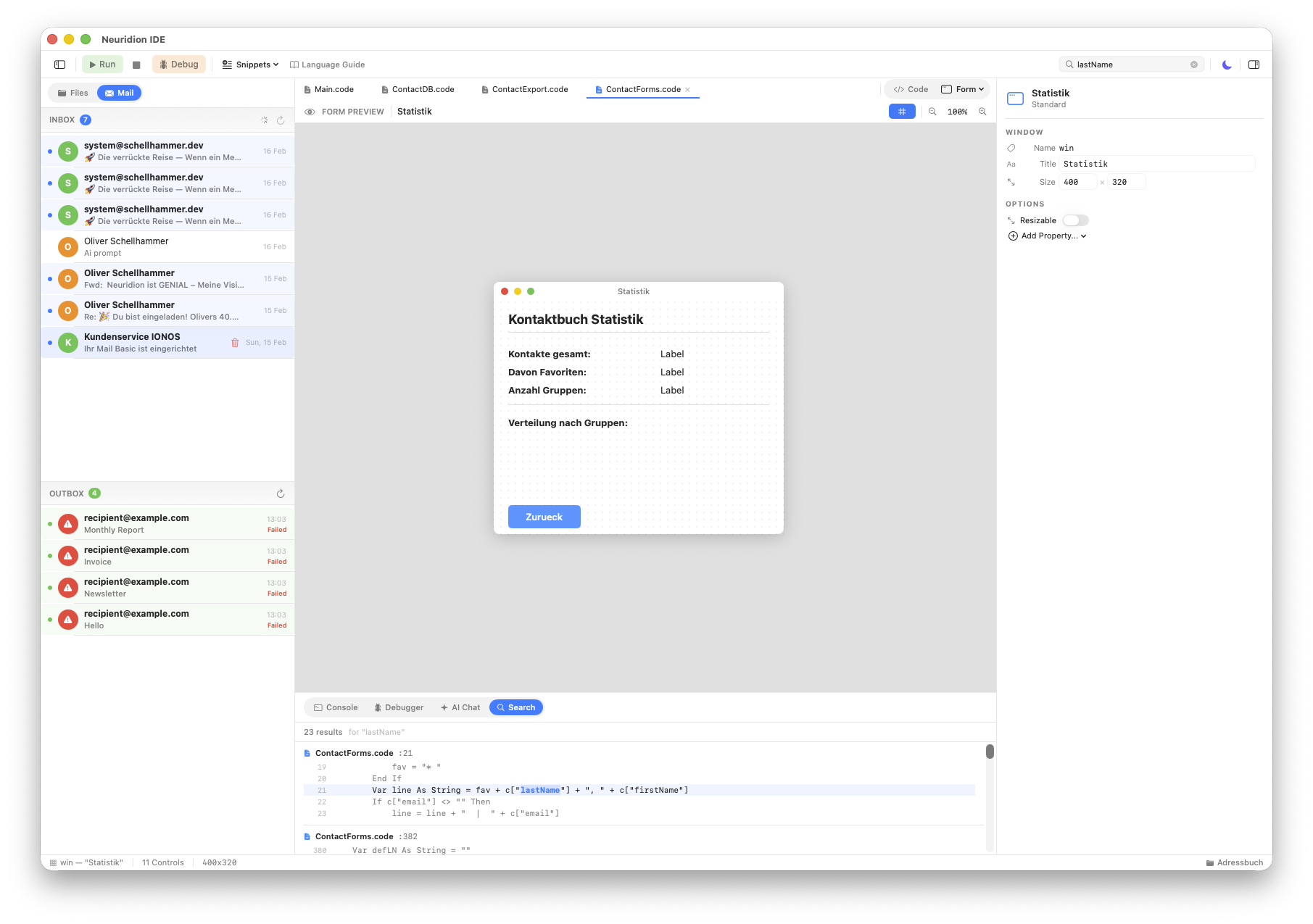 Neuridion Mail Inbox